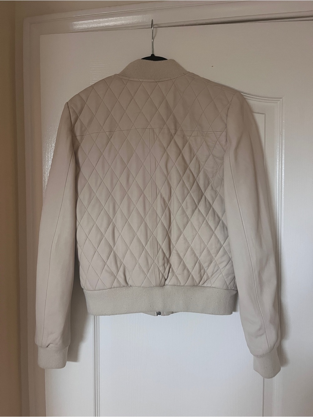 Joe's Jeans Quilted Bomber Jacket in Light Beige